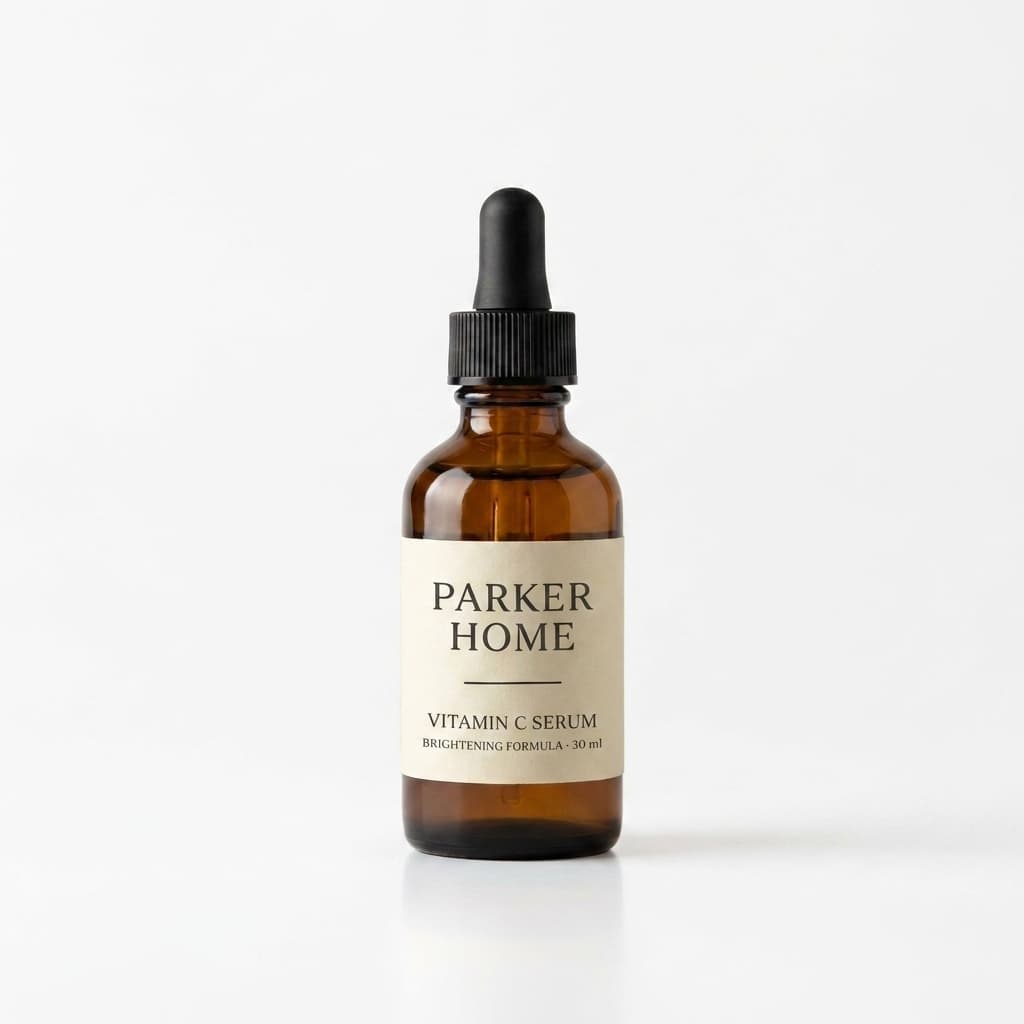 The same serum bottle staged as a clean white studio product photograph